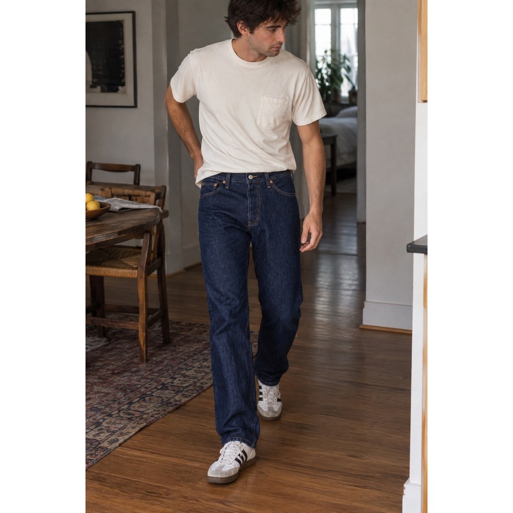 Levi 501 XX Jeans Cotton Straight Leg Dark Wash Indigo Denim Workwear Men 36x30